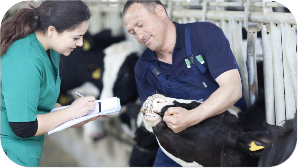 Photo of a sqp and farmer showing support from vetpol