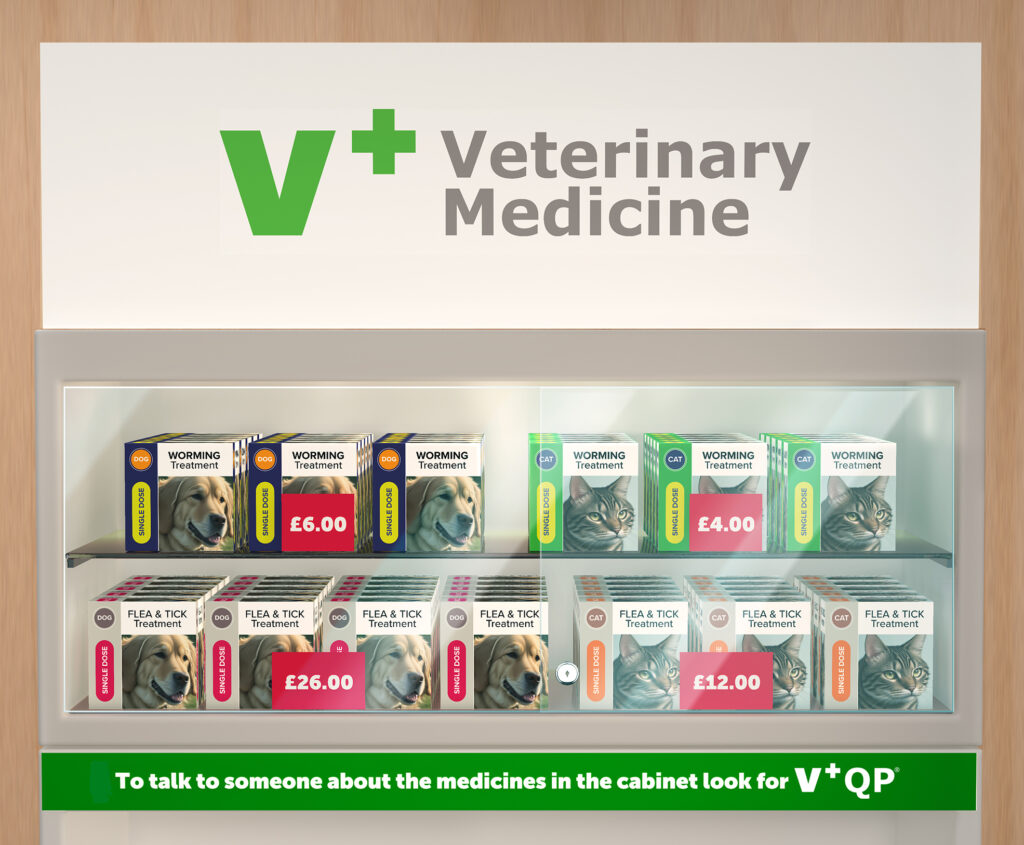 V+ veterinary medicine - branding for medicines shelf